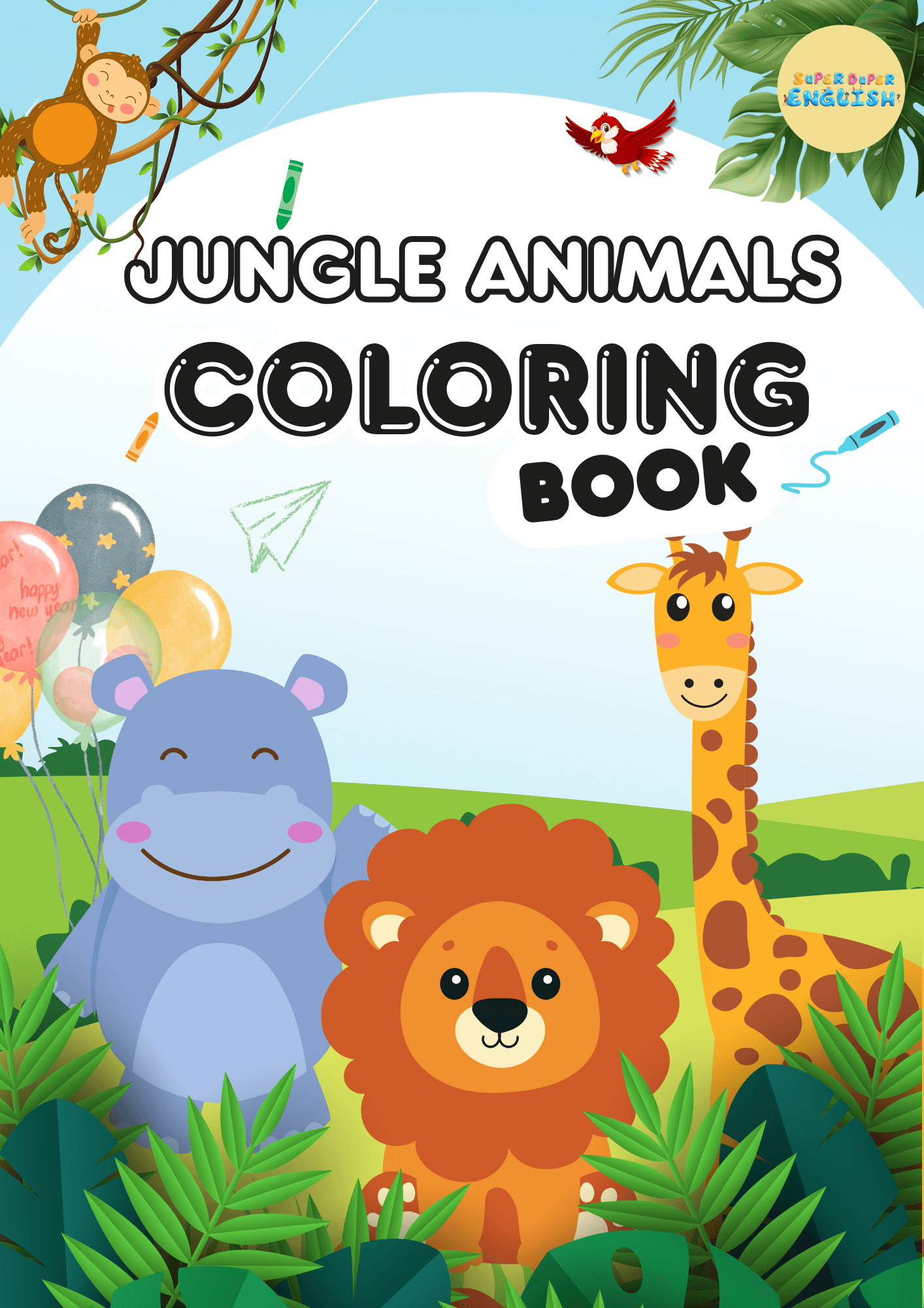 Jungle Animals Coloring Book